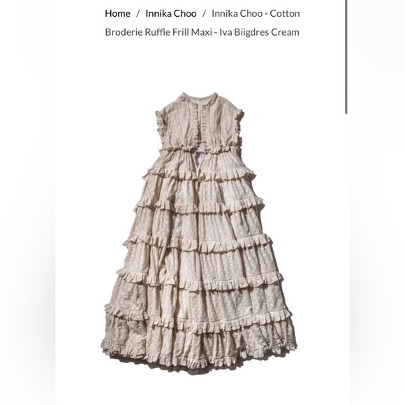ISO Innika Choo - Cotton Broderie Ruffle Frill Maxi - Iva Biigdres - Picture 1 of 1